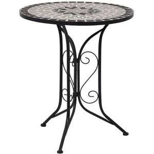 vidaXL Mosaic Bistro Table Grey 61 cm Ceramic Outdoor Garden Balcony Patio vidaXL Mosaic Bistro Table Grey 61 cm Ceramic Outdoor Garden Balcony Patio