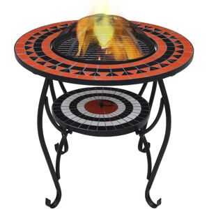 vidaXL Mosaic Fire Pit Table Terracotta and White Ceramic - Fire Pit Table vidaXL Mosaic Fire Pit Table Terracotta and White Ceramic - Fire Pit Table