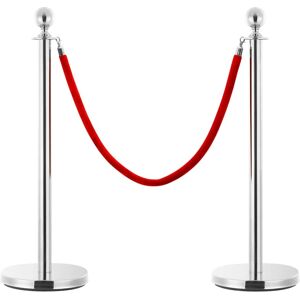 vidaXL 3 Piece VIP Queue Barrier Set Stainless Steel Silver - Queue Barrier Set vidaXL 3 Piece VIP Queue Barrier Set Stainless Steel Silver - Queue Barrier Set