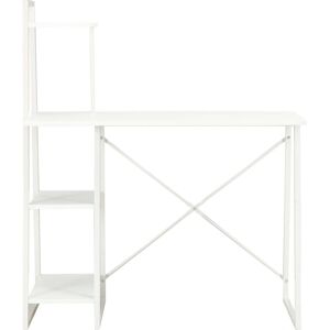 vidaXL White 102x50x117cm Desk with Shelving - Desk vidaXL White 102x50x117cm Desk with Shelving - Desk