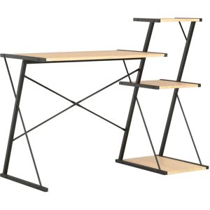 vidaXL 116x50x93 cm Black and Oak Desk with Shelf vidaXL 116x50x93 cm Black and Oak Desk with Shelf