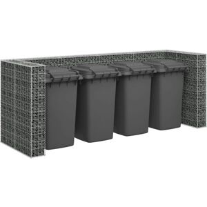 vidaXL Galvanised Steel Gabion Wall for Garbage Bins - Garden Enclosure vidaXL Galvanised Steel Gabion Wall for Garbage Bins - Garden Enclosure