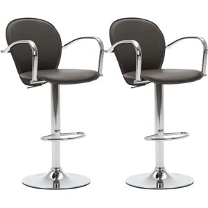 VidaXL Scaune de bar reglabile - Set de 2 - Design Modern Maro VidaXL Scaune de bar reglabile - Set de 2 - Design Modern Maro