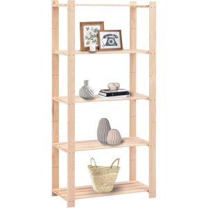 vidaXL Storage Shelf 80×38×170cm 5-Tier Pine Solid Wood - Storage Shelf vidaXL Storage Shelf 80×38×170cm 5-Tier Pine Solid Wood - Storage Shelf