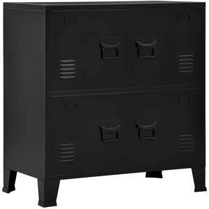 vidaXL Industrial Storage Chest Black - 75x40x80 cm Steel Sideboard Cabinet vidaXL Industrial Storage Chest Black - 75x40x80 cm Steel Sideboard Cabinet