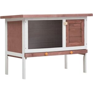 vidaXL Outdoor Rabbit Hutch 1 Layer Brown Wood - Rabbit Hutch vidaXL Outdoor Rabbit Hutch 1 Layer Brown Wood - Rabbit Hutch