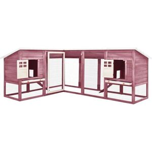 vidaXL Massivt fyrretræ udendørs kaninbur med løbegård Mocca og Hvid - Kaninbur vidaXL Massivt fyrretræ udendørs kaninbur med løbegård Mocca og Hvid - Kaninbur