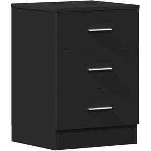 vidaXL Bedside Cabinet Black - 38x35x56 cm - Engineered Wood vidaXL Bedside Cabinet Black - 38x35x56 cm - Engineered Wood