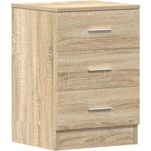 vidaXL Sonoma Oak Bedside Cabinet - 3-Drawer Nightstand vidaXL Sonoma Oak Bedside Cabinet - 3-Drawer Nightstand
