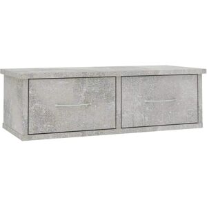 vidaXL Wall-mounted Drawer Shelf Concrete Grey 60x26x18.5 cm - Wall-mounted Shelf with Drawers vidaXL Wall-mounted Drawer Shelf Concrete Grey 60x26x18.5 cm - Wall-mounted Shelf with Drawers