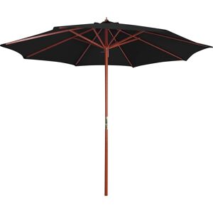 vidaXL 426076 Garden Parasol with Wooden Pole 300x258 cm Black - Garden Parasol vidaXL 426076 Garden Parasol with Wooden Pole 300x258 cm Black - Garden Parasol
