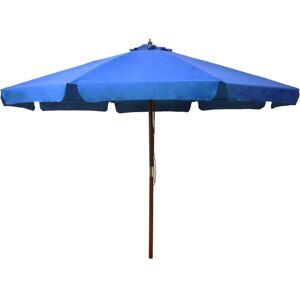 vidaXL Garden Parasol - 330 cm Azure Blue - Wooden Pole - Garden Parasol vidaXL Garden Parasol - 330 cm Azure Blue - Wooden Pole - Garden Parasol