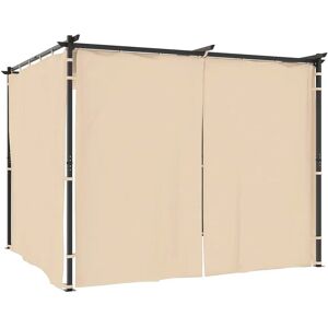 vidaXL Gazebo with Curtains 3m Cream Steel Outdoor Patio Garden Canopy Tents - Gazebo vidaXL Gazebo with Curtains 3m Cream Steel Outdoor Patio Garden Canopy Tents - Gazebo