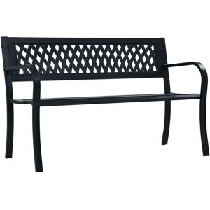 vidaXL Garden Bench 125 cm Black Steel - Garden Bench vidaXL Garden Bench 125 cm Black Steel - Garden Bench