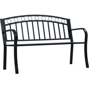 vidaXL Garden Bench 125cm Black Steel Outdoor Patio Furniture vidaXL Garden Bench 125cm Black Steel Outdoor Patio Furniture