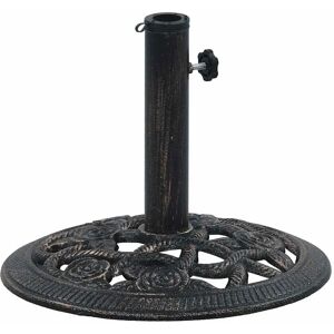 vidaXL Black and Bronze Umbrella Base - 40cm Cast Iron Stand vidaXL Black and Bronze Umbrella Base - 40cm Cast Iron Stand