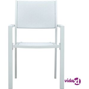 vidaXL Garden Chairs - 4 pcs White Plastic Rattan Look vidaXL Garden Chairs - 4 pcs White Plastic Rattan Look