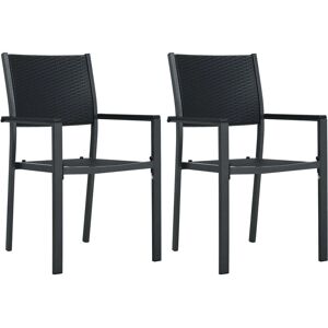 VidaXL Outdoor Chair - Weather Resistant Plastic, Steel, 2 pcs VidaXL Outdoor Chair - Weather Resistant Plastic, Steel, 2 pcs