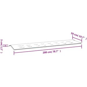 vidaXL Garden Bench Cushion - Beige - 200x50x3 cm - Garden Bench vidaXL Garden Bench Cushion - Beige - 200x50x3 cm - Garden Bench