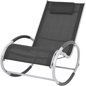 vidaXL 47781 Gartenstuhl - Gepolsterter Sitz, Aluminium, Eisen, Textil, Schwarz, Grau vidaXL 47781 Gartenstuhl - Gepolsterter Sitz, Aluminium, Eisen, Textil, Schwarz, Grau