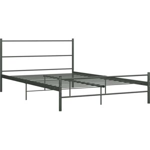 vidaXL Bed Frame Grey Metal 120x200cm Double Solid Base Bedroom Furniture - Bed Frame vidaXL Bed Frame Grey Metal 120x200cm Double Solid Base Bedroom Furniture - Bed Frame