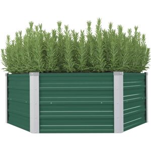 vidaXL Verhoogd tuinbed 129x129x46 cm Gegalvaniseerd staal Groen - Verhoogd tuinbed vidaXL Verhoogd tuinbed 129x129x46 cm Gegalvaniseerd staal Groen - Verhoogd tuinbed