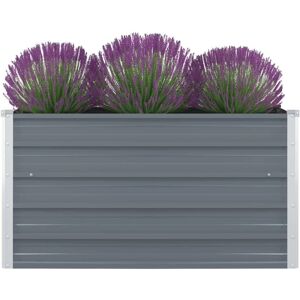 vidaXL Garden Bed Galvanised Steel Grey - Raised Garden Bed 100x100x45cm vidaXL Garden Bed Galvanised Steel Grey - Raised Garden Bed 100x100x45cm