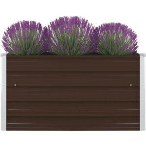 vidaXL Raised Garden Bed - Galvanized Steel Brown - 100x100x45cm vidaXL Raised Garden Bed - Galvanized Steel Brown - 100x100x45cm