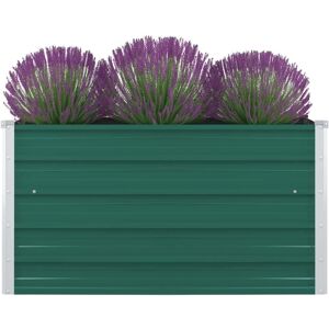 vidaXL Raised Garden Bed Galvanised Steel Green - Raised Garden Bed vidaXL Raised Garden Bed Galvanised Steel Green - Raised Garden Bed