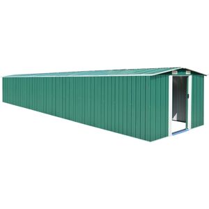 vidaXL Garden Shed Green 257x779x181 cm Galvanized Steel Outdoor Storage House - Garden Shed vidaXL Garden Shed Green 257x779x181 cm Galvanized Steel Outdoor Storage House - Garden Shed