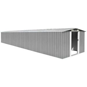 vidaXL Garden Shed Grey 257x779x181 cm Galvanised Steel Outdoor Storage House vidaXL Garden Shed Grey 257x779x181 cm Galvanised Steel Outdoor Storage House