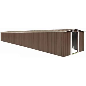 vidaXL Brown Garden Shed 257 cm Galvanized Steel - Garden Shed vidaXL Brown Garden Shed 257 cm Galvanized Steel - Garden Shed