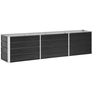 vidaXL Garden Raised Bed Galvanized Steel 240x40x45cm Anthracite - Garden Raised Bed vidaXL Garden Raised Bed Galvanized Steel 240x40x45cm Anthracite - Garden Raised Bed