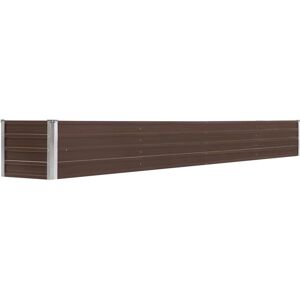 vidaXL Garden Raised Bed Galvanised Steel 320x40x45cm Brown - Garden Raised Bed vidaXL Garden Raised Bed Galvanised Steel 320x40x45cm Brown - Garden Raised Bed