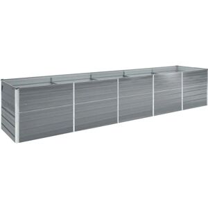 vidaXL Garden Raised Bed Galvanised Steel 400x80x77 cm Grey - Garden Raised Bed vidaXL Garden Raised Bed Galvanised Steel 400x80x77 cm Grey - Garden Raised Bed