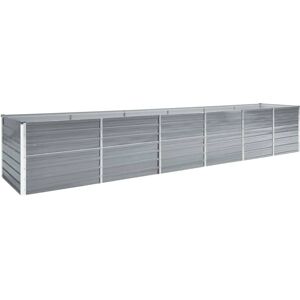 vidaXL Garden Raised Bed Galvanised Steel - 480x80x77 cm - Grey - Garden Bed vidaXL Garden Raised Bed Galvanised Steel - 480x80x77 cm - Grey - Garden Bed