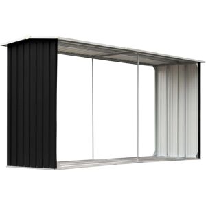 vidaXL Garden Log Storage Shed Galvanised Steel Anthracite vidaXL Garden Log Storage Shed Galvanised Steel Anthracite