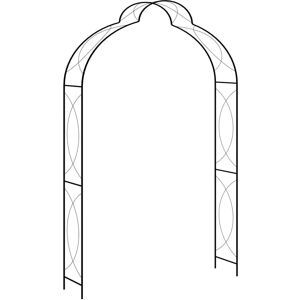 vidaXL Garden Arch Black 150cm Iron - Garden Arch vidaXL Garden Arch Black 150cm Iron - Garden Arch