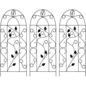 vidaXL Plant Climbing Rack - Garden Trellis 3 pcs - Black Iron vidaXL Plant Climbing Rack - Garden Trellis 3 pcs - Black Iron
