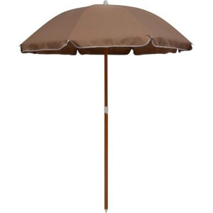 vidaXL Parasol with Steel Pole 180cm Taupe Outdoor Umbrella Sunshade vidaXL Parasol with Steel Pole 180cm Taupe Outdoor Umbrella Sunshade