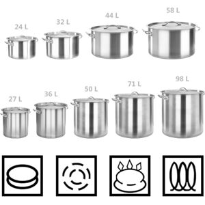 vidaXL Soup Pot 44L Stainless Steel - Kitchen Essential vidaXL Soup Pot 44L Stainless Steel - Kitchen Essential