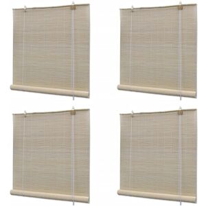 vidaXL Natural Bamboo Roller Blinds 4 pcs - Window Blinds vidaXL Natural Bamboo Roller Blinds 4 pcs - Window Blinds