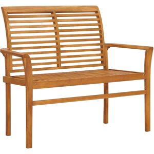 vidaXL Teak Outdoor Garden Bench - 112cm - Brown - Garden Bench vidaXL Teak Outdoor Garden Bench - 112cm - Brown - Garden Bench