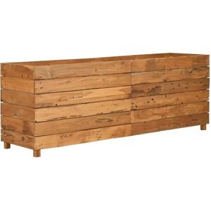vidaXL Recycled Teak Steel Raised Bed - Garden Furniture vidaXL Recycled Teak Steel Raised Bed - Garden Furniture