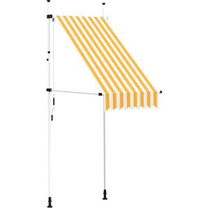 vidaXL Manual Retractable Awning - 100 cm Orange and White - Awning vidaXL Manual Retractable Awning - 100 cm Orange and White - Awning