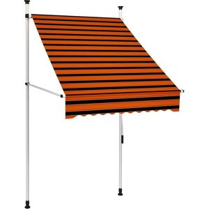 vidaXL Retractable Orange Brown Manual Awning - Garden, Balcony, Terrace vidaXL Retractable Orange Brown Manual Awning - Garden, Balcony, Terrace