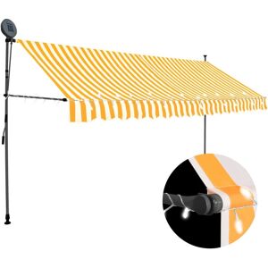 vidaXL Manual Retractable Awning with LED - 400 cm - Garden, Balcony vidaXL Manual Retractable Awning with LED - 400 cm - Garden, Balcony