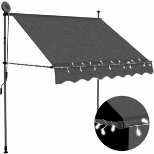 vidaXL Retractable awning Hand operated with LED 200 cm anthracite - Awning vidaXL Retractable awning Hand operated with LED 200 cm anthracite - Awning