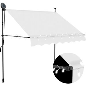 vidaXL Retractable Awning - Manual with LED - 150 cm - Cream vidaXL Retractable Awning - Manual with LED - 150 cm - Cream