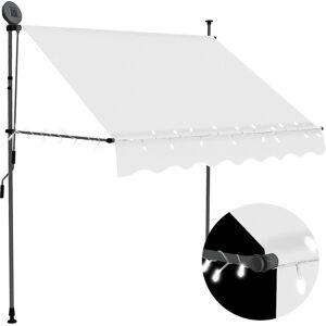 vidaXL Retractable awning hand operated with LED 200 cm cream - Retractable awning vidaXL Retractable awning hand operated with LED 200 cm cream - Retractable awning